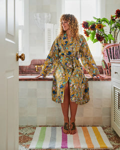 Birds of Paradise Linen Robe