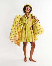 Load image into Gallery viewer, Pina Colada Stripe Mini Terry Bath Robe