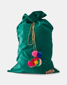 Santa Sack Jade Green Velvet